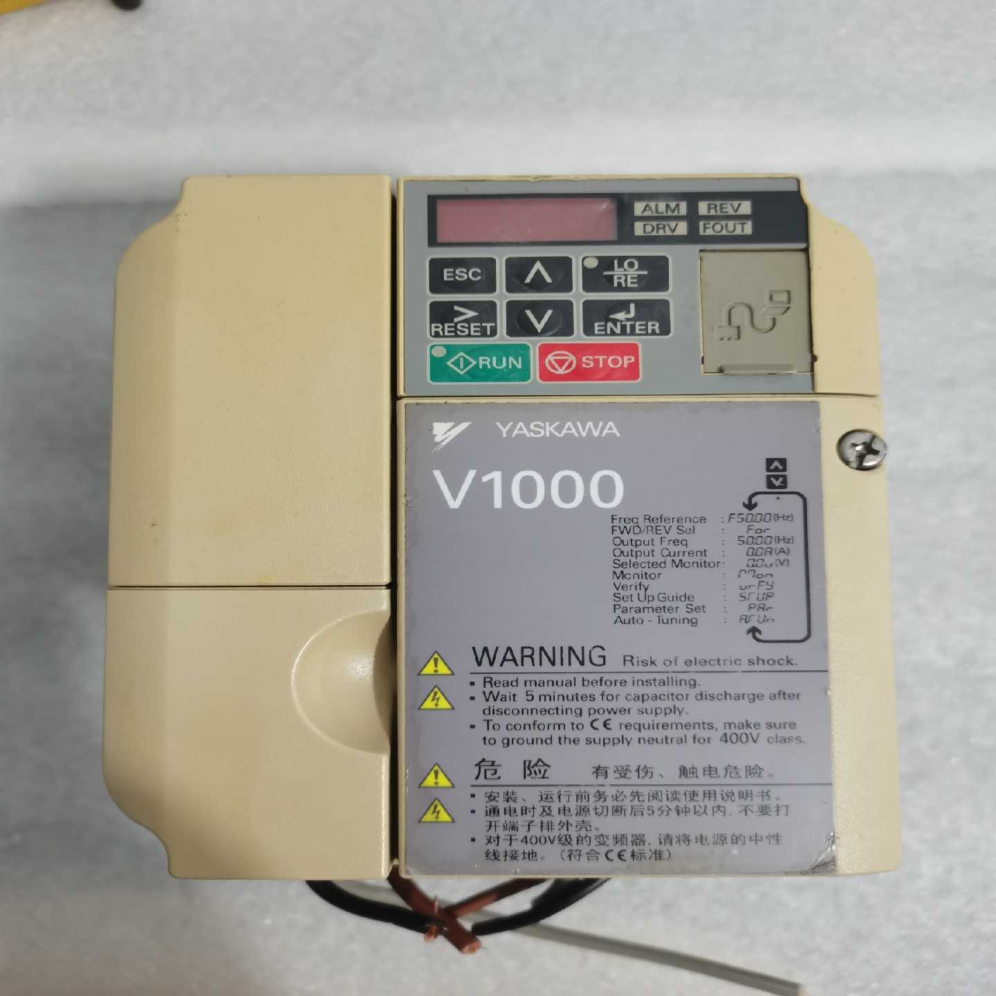 安川变频器，型号：CIMR-VB4A0004BBA，成色85询价