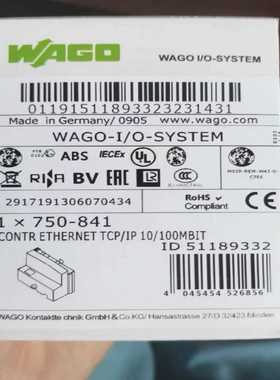 WAGOI/O系统模块750-841，全新原装
