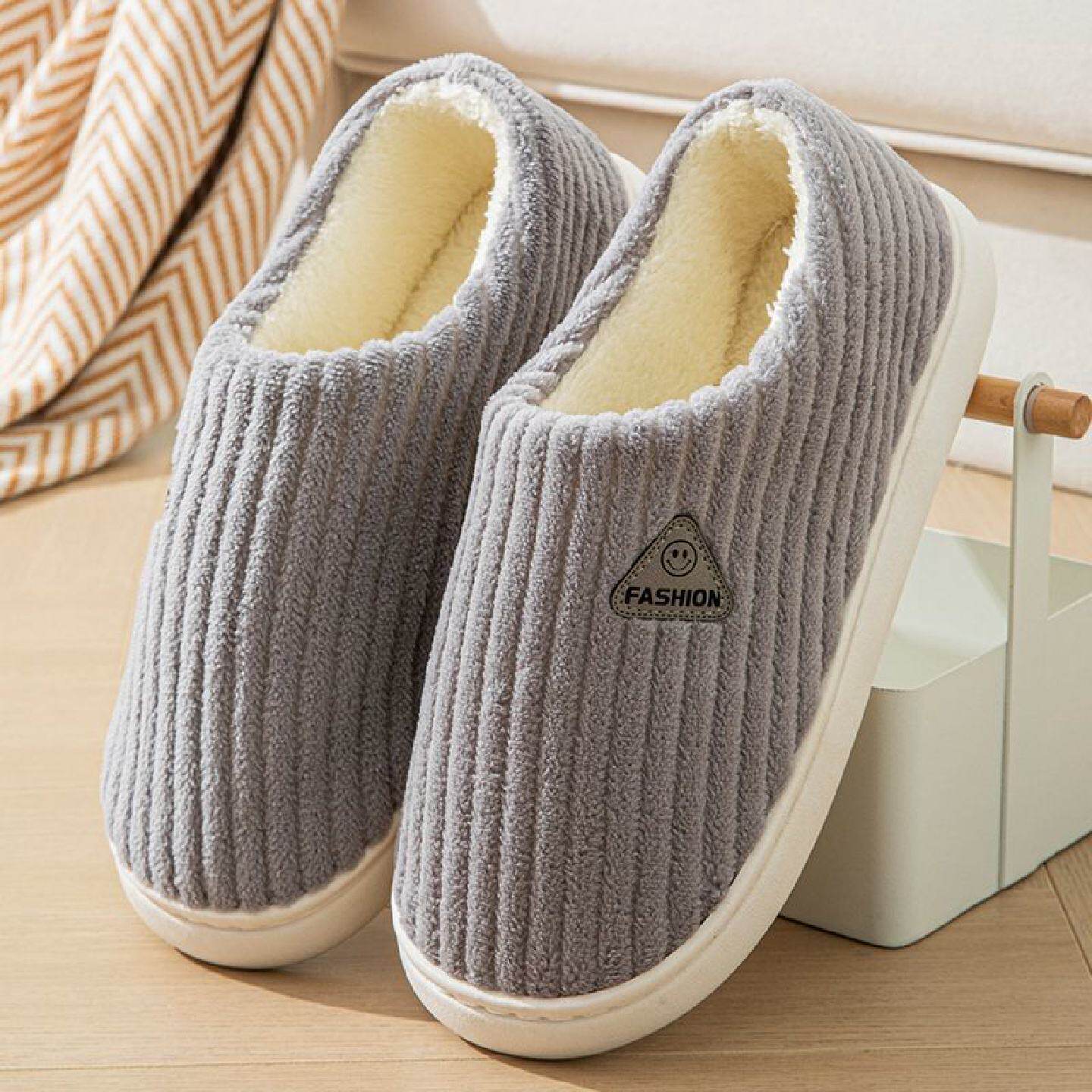 加大码冬季厚底全包跟棉鞋男保暖防滑软底棉拖鞋居家女士月子棉鞋