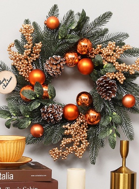 圣诞装饰品创意圣诞花环挂饰场景布置店铺橱窗装饰门挂墙挂批发