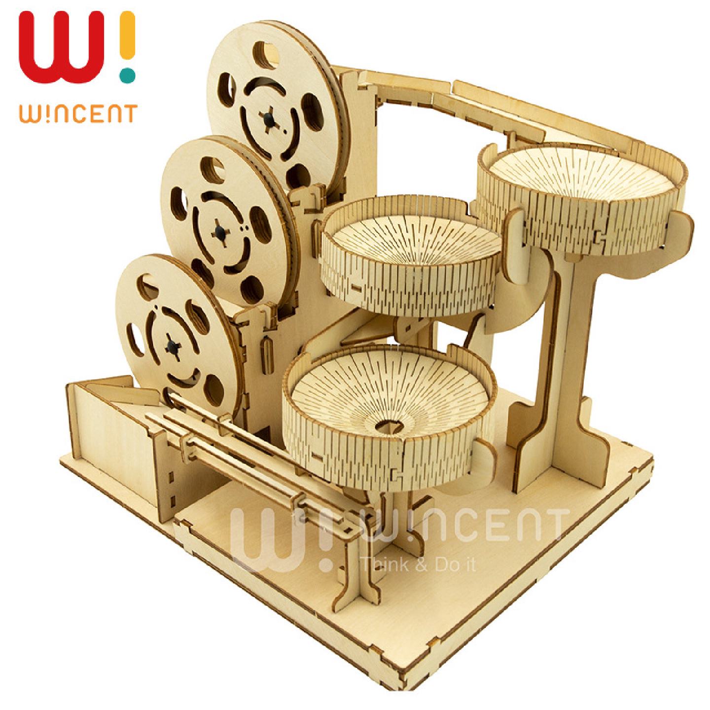 儿童益智玩具diy手工拼插立体拼图3D跨境太阳能木制拼图创意礼品