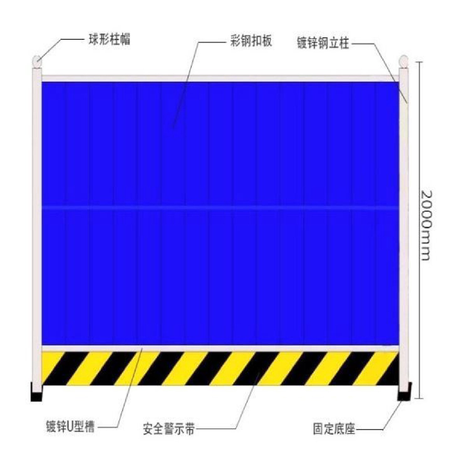 装配式围挡道路工程施工挡板钢结构围挡交通安全隔离围墙市政围挡