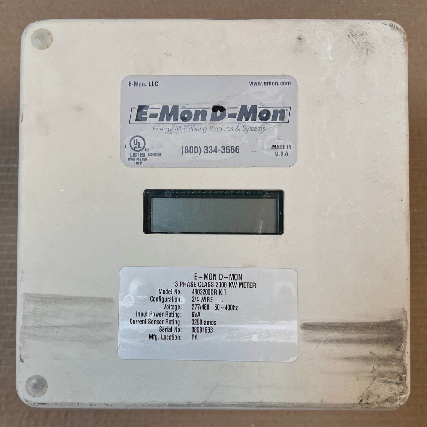 Emon Dmon 3 Phase Class 2000 KW Meter 4803200 DR KIT