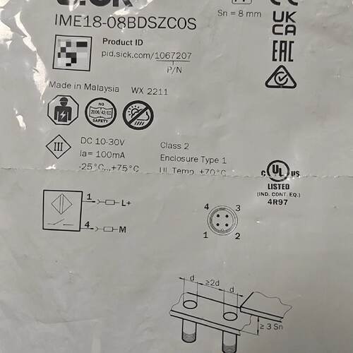 询价西克接近开关IME1808BDSZC0S订货号10672