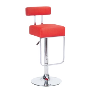 休闲椅时尚 吧椅升降椅客厅椅带靠背软包坐垫方形皮质吧椅椅盟