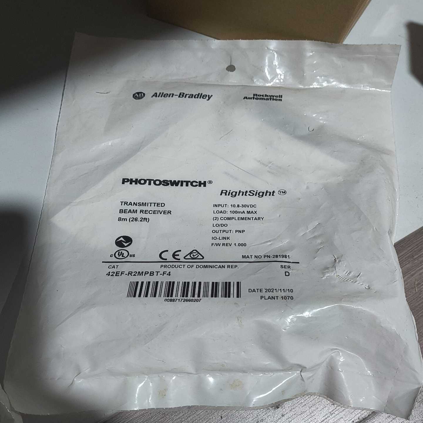 AB罗克韦尔42EF-R2MPBT-F4光电开关，全新原装正