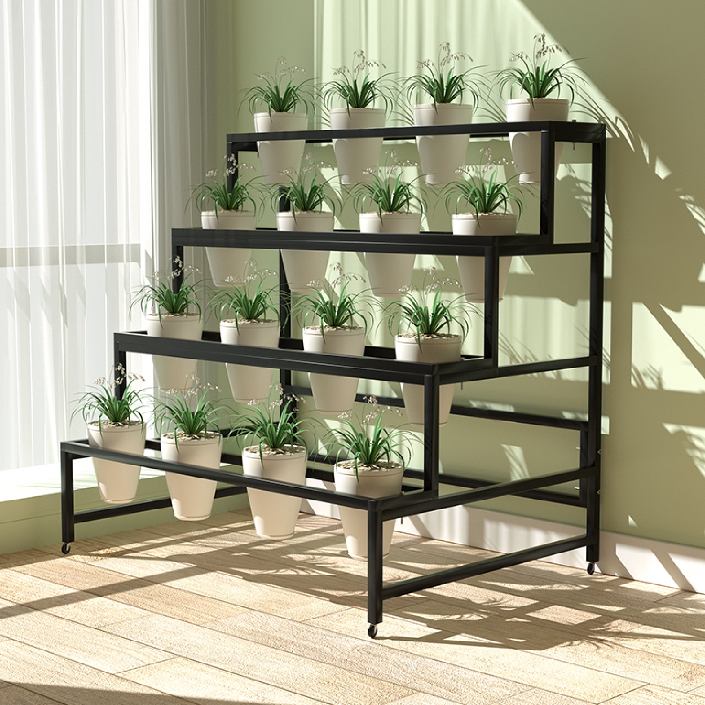 I1梯形式兰花架子兰草盆架花店鲜花展示架落地花盆架室内多层置物