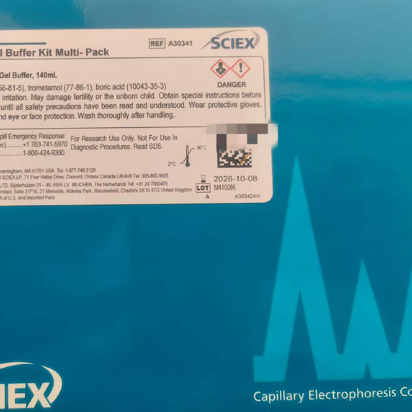 议价毛细管电泳PA800 PLUS凝胶 SDS-MW Gel Buffer 货号:A30341