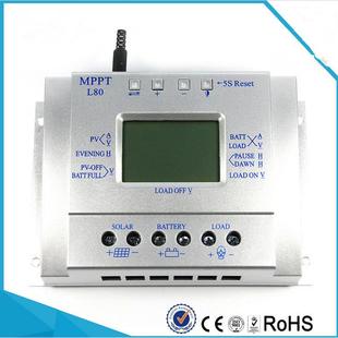 12V24V80A太阳能控制器L80电量电压电流液晶显示太阳能充电控制器