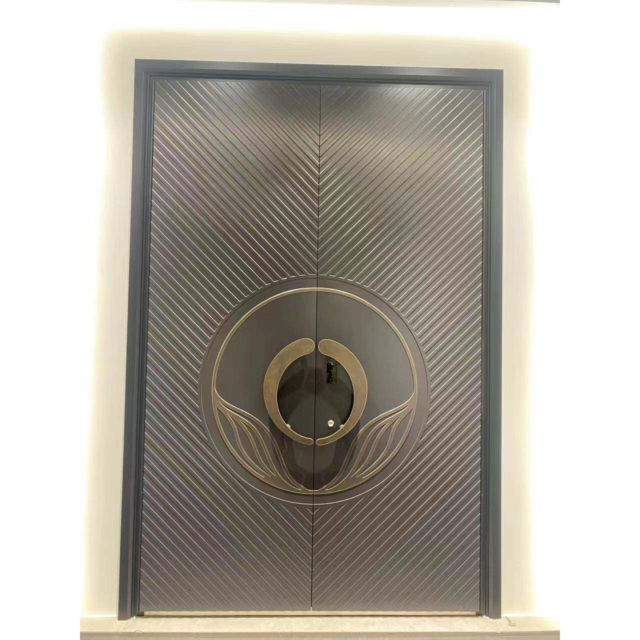 新中式轻奢自建房别墅大门龙骨结构铝箔填充精致入户门智能防盗门