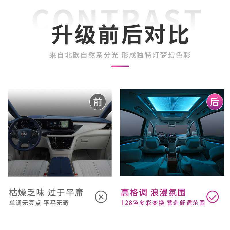 汽车氛围灯适用于别克GL8/昂科旗/英朗/君威/君越车内气氛灯