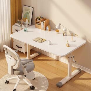 电脑桌台式可升降家用卧室床边桌学生学习桌书桌简约办公桌手摇w&