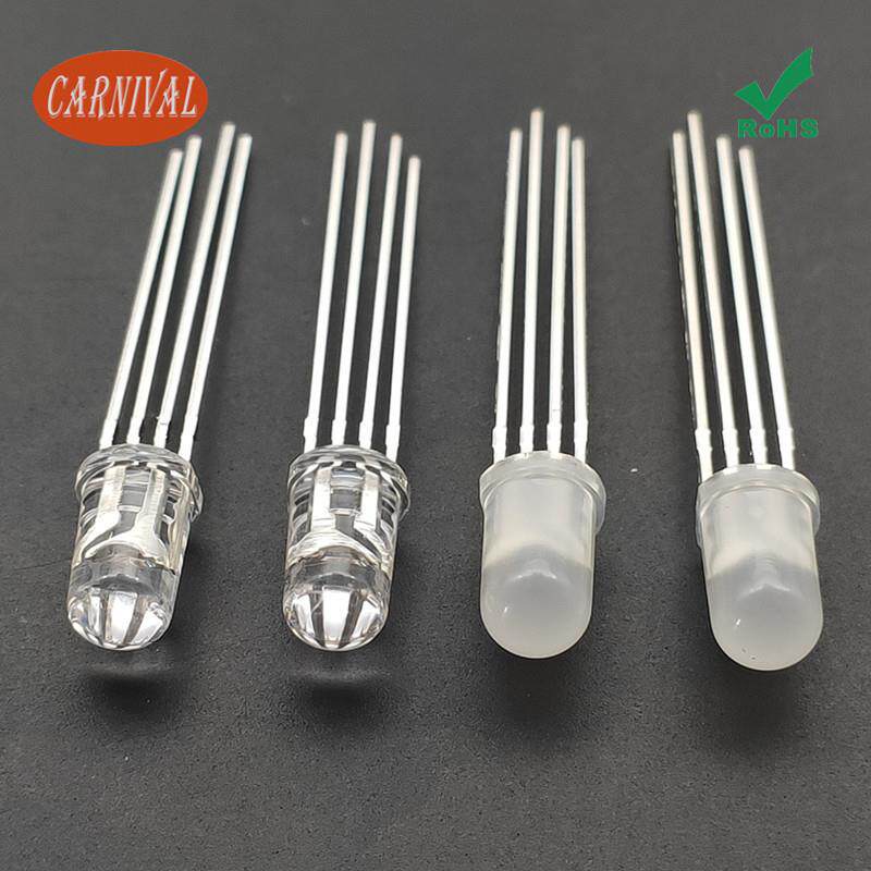 5mm全彩灯珠RGB彩色光源led高亮直插式全彩方形F5草帽头变色灯