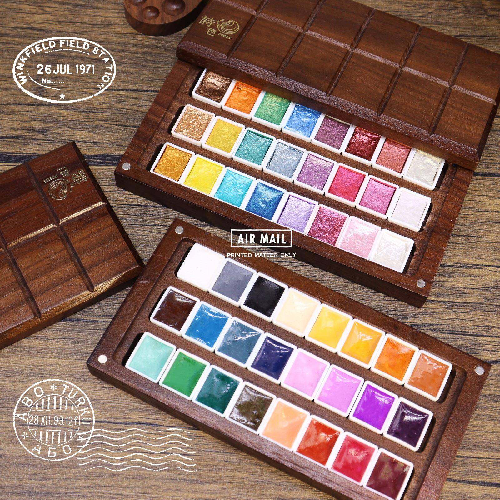 诗色水彩颜料2ml胡桃木盒24色珠光纯色水彩手工固体颜料绘画分装,机械设备,其他机械设备,淘宝优惠券,粉丝福利购,淘宝优惠卷