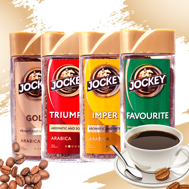 俄罗斯进口骑士纯咖啡黑咖啡浓香型速溶健身不添加糖咖啡瓶装95克