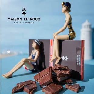 法国进口Maison le roux盐之花黑巧克力抹茶柚子无蔗糖可可80g