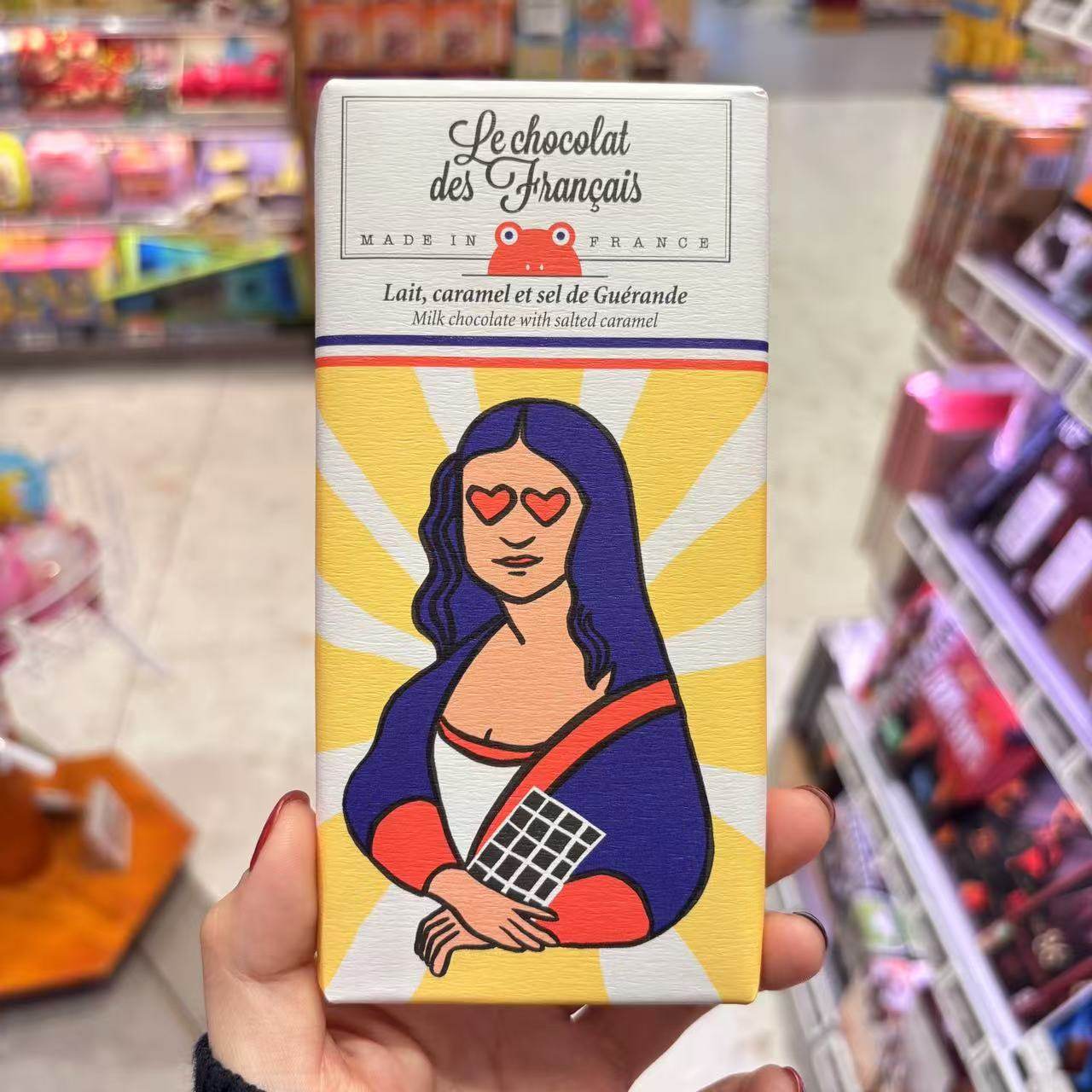 法国Le chocolat des francais趣味焦糖咸味牛奶巧克力制品80g