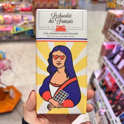 法国Le chocolat des francais趣味焦糖咸味牛奶巧克力制品80g