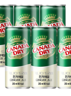 韩国产 加拿大CANADA DRY姜汁汽水干姜水生姜水250ml进口碳酸饮料