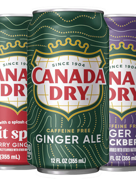 美国进口加拿大（CANADA DRY）姜汁汽水干姜水生姜水355ml 美版