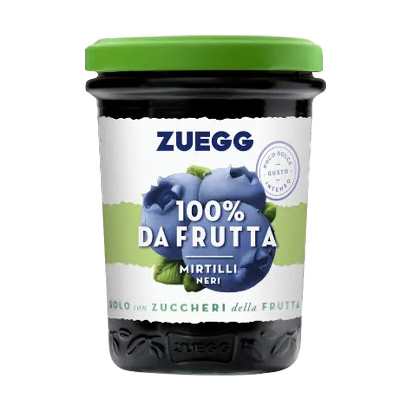 进口zuegg嘉丽蓝莓果酱涂抹面包100%无添加0色素吐司酱 果茶泡水