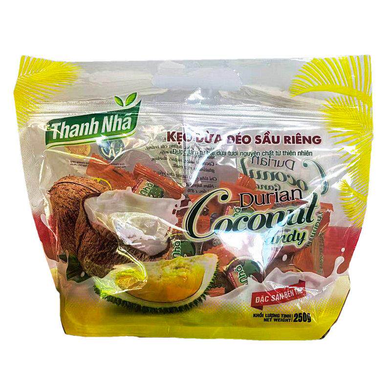 越南原装Thanh Nha清娜榴莲花生牛奶原味椰子糖250克办公休闲零食