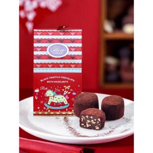 意大利原装 80g 进口零食OLIVA欧莉松露形榛子黑巧克力幸运小马盒装