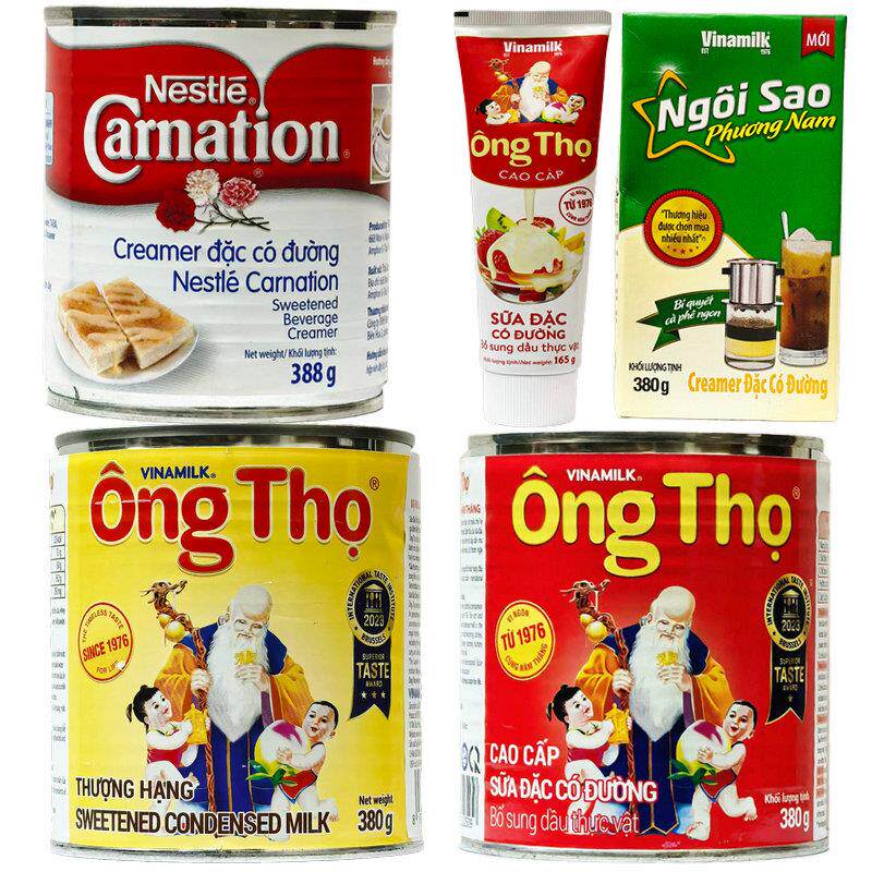 越南原装ongTho寿星公雀巢全脂炼乳380g滴漏咖啡搭配伴侣面包蘸料