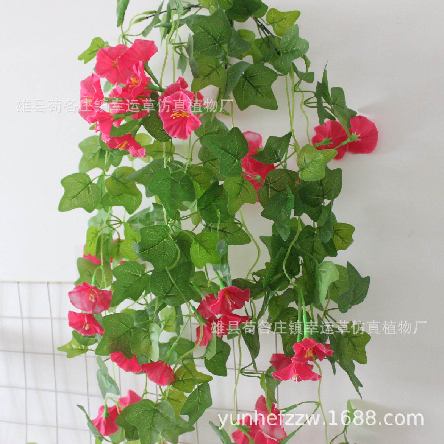 仿真牵牛花挂壁挂胶叶爬山虎壁挂仿真花/假花