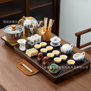 家用客厅全自动烧水壶一体功夫泡茶台茶道杯茶海茶盘 整套茶具套装