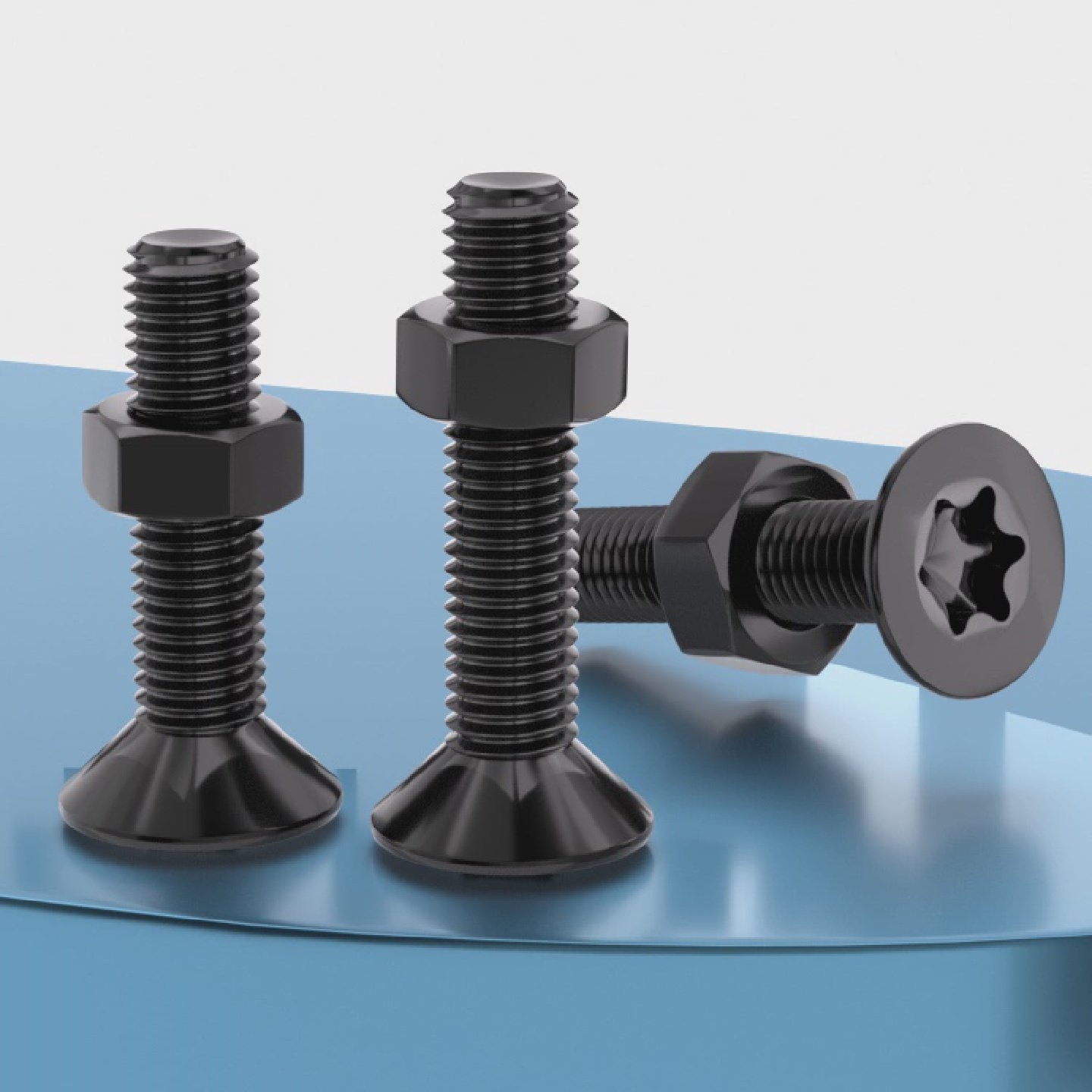 304不锈钢沉头平头内梅花螺丝螺母套装二组合M1.6M2M3M4M5M6M8M10