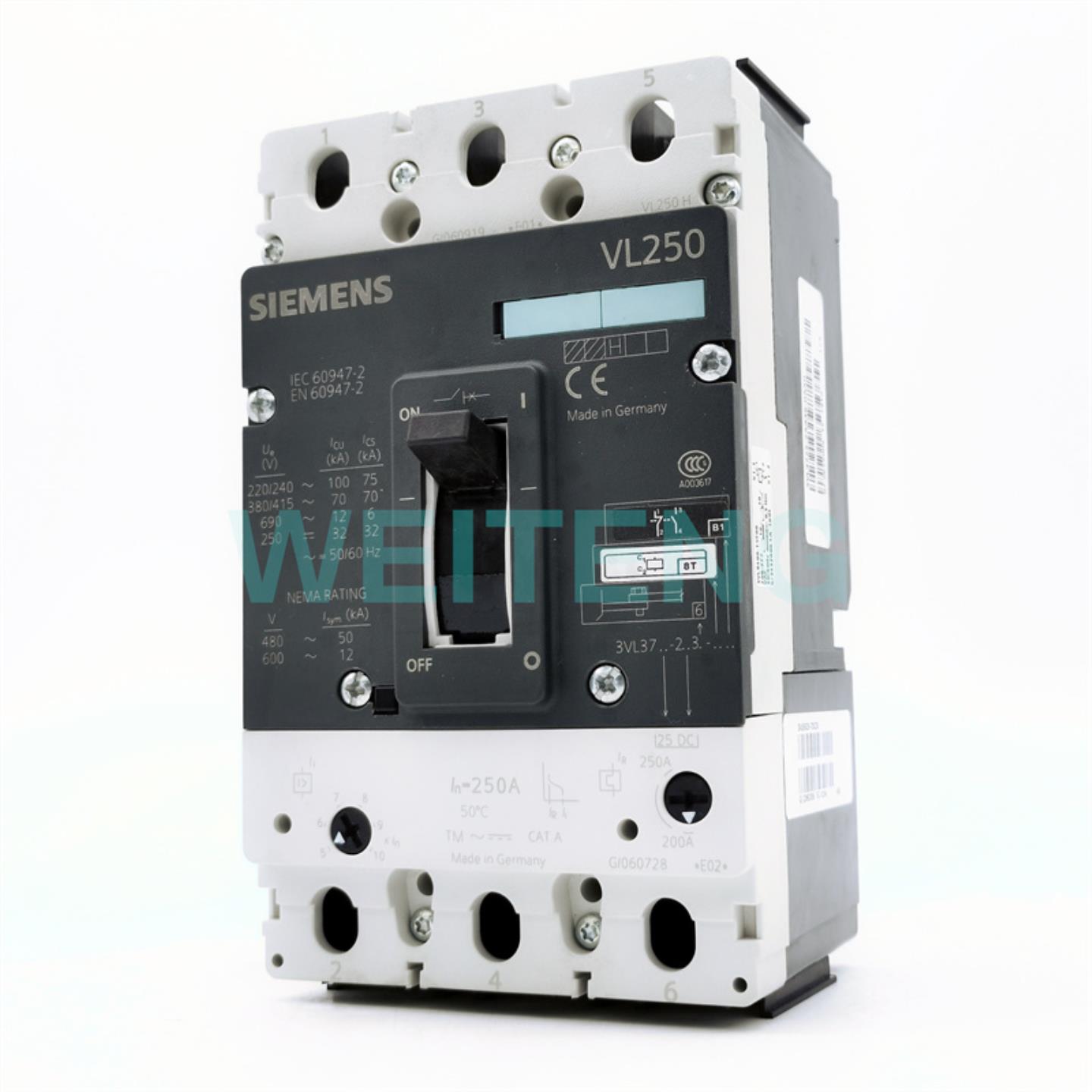 隆兴西门子VL250塑壳断路器3VL3725-2AA36-0AA0空气开关3VL9325-*