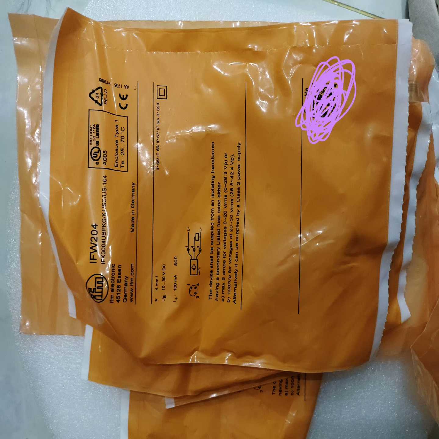 询价~IFM易福门抗电磁干扰接近开关 IFW204防焊 传感器