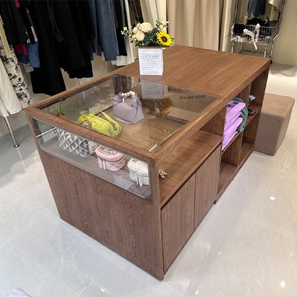 服装店中岛桌展示台边柜储物柜烤漆装饰柜摆件展台陈列展示桌