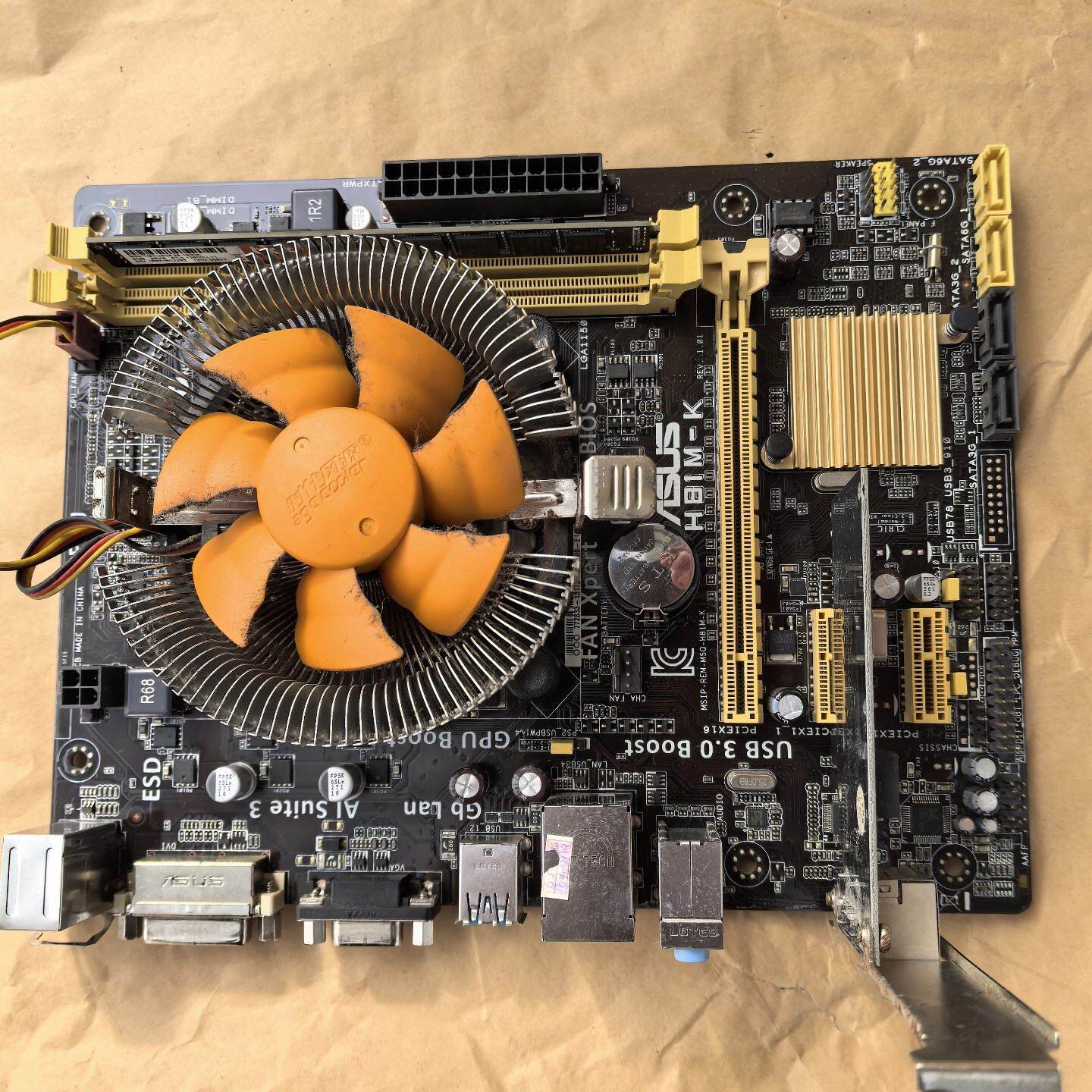 华硕H81MK主板带原装挡板功能完好，议价商品图片