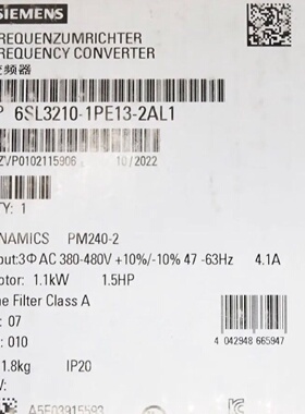 议价Siemens Sinamics  1.1kW 6SL321
