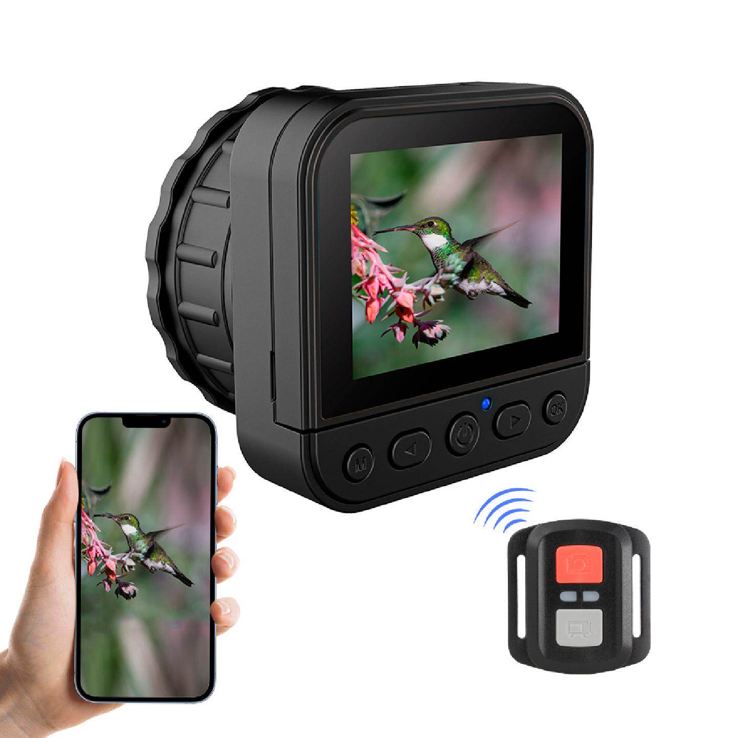 跨境新品64MP4K高清天文望远镜目镜相机屏幕2.4GWIFI电子目镜