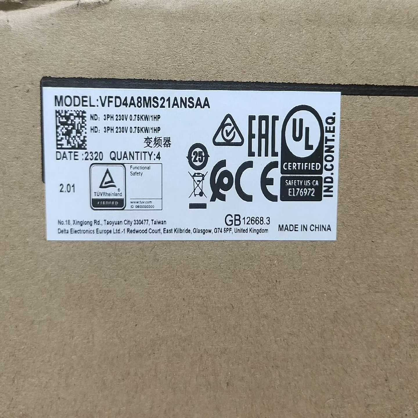 VFD4A8MS21ANSAA变频器