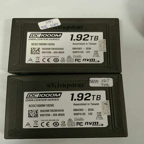 金士顿DC1000M1.92TU.2nvme企业级--议价商品