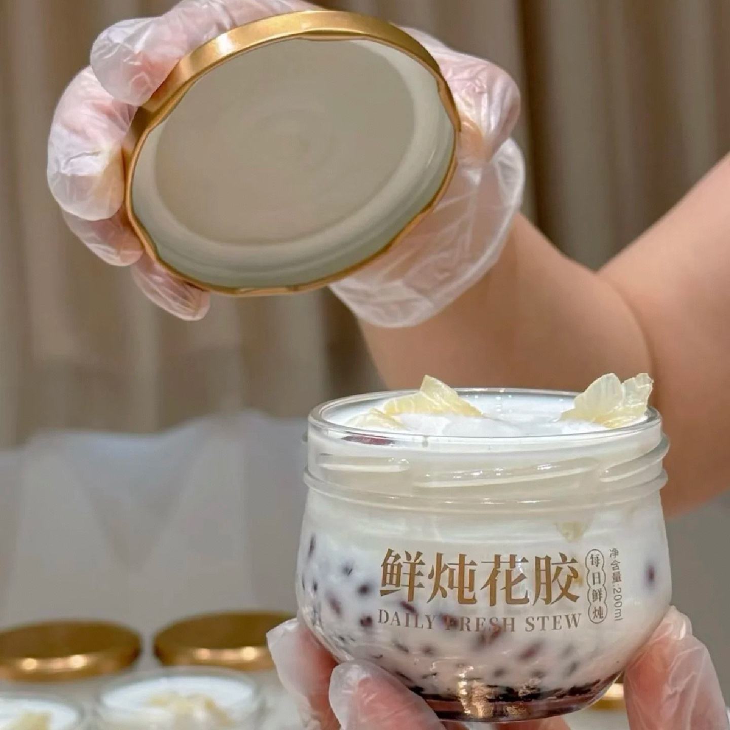可炖煮花胶密封玻璃瓶带盖鲜炖大口120ml即食可炖200ml定制可真空