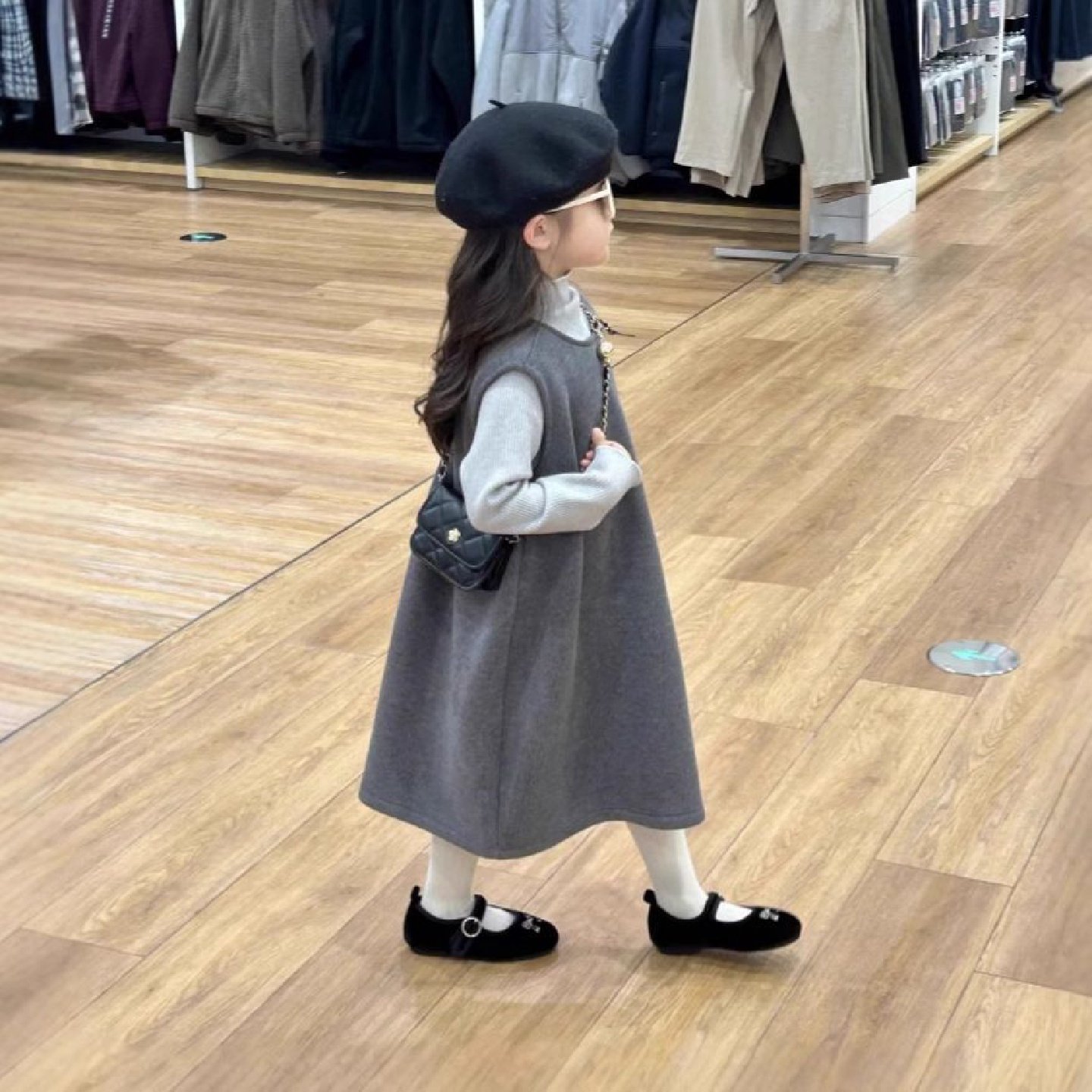 女童毛呢背心裙2025秋冬新款儿童高级感连衣裙套装韩系超好看裙子