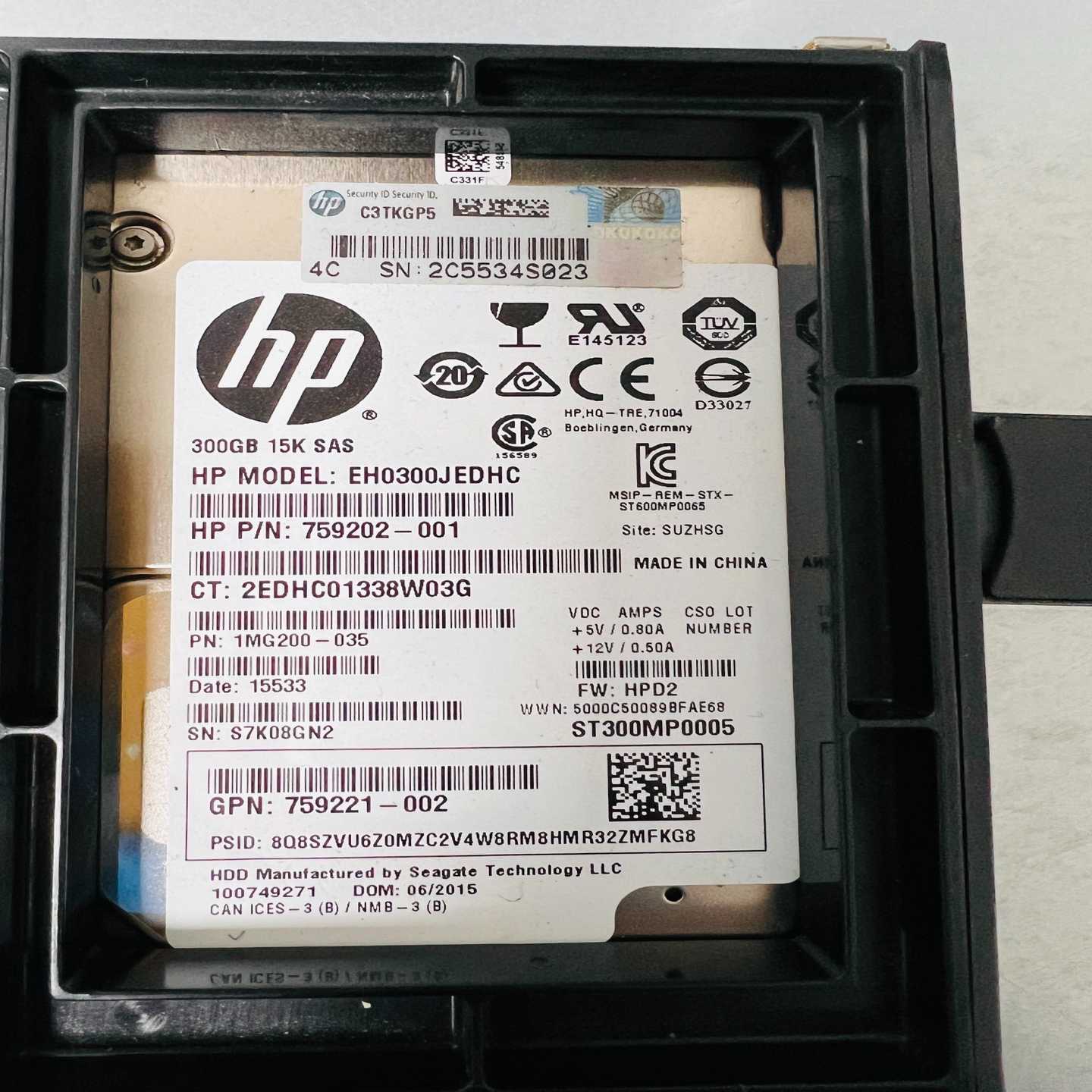 询价HP300G12GSAS硬盘737298-001测