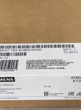 议价西门子6ES7193-4CB20-0AA0 ET200S端子模块 6ES71934CB200AA0