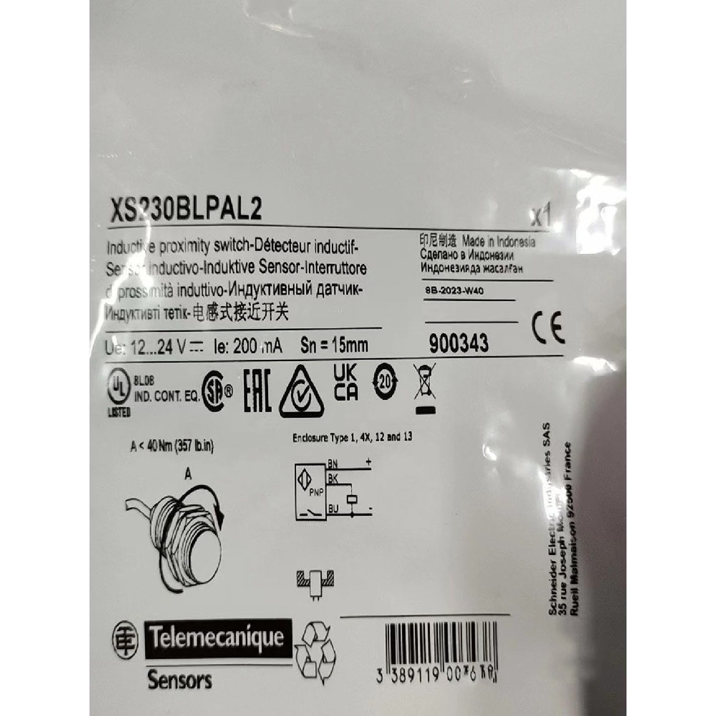 议价原装施耐德接近开关XS230BLPAL2/XS230BLNAL2/230BLNAL2C/BLN - 实物图