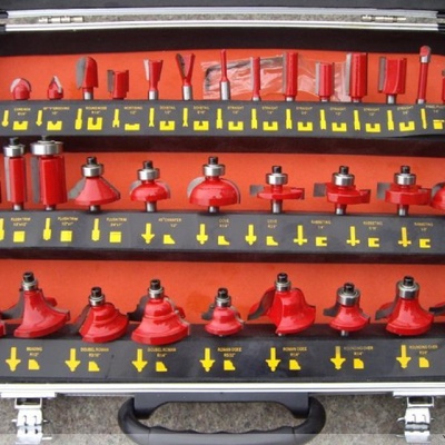 红黄色35件套装木工铣刀35PC修边刀木工雕刻机/修边机专用