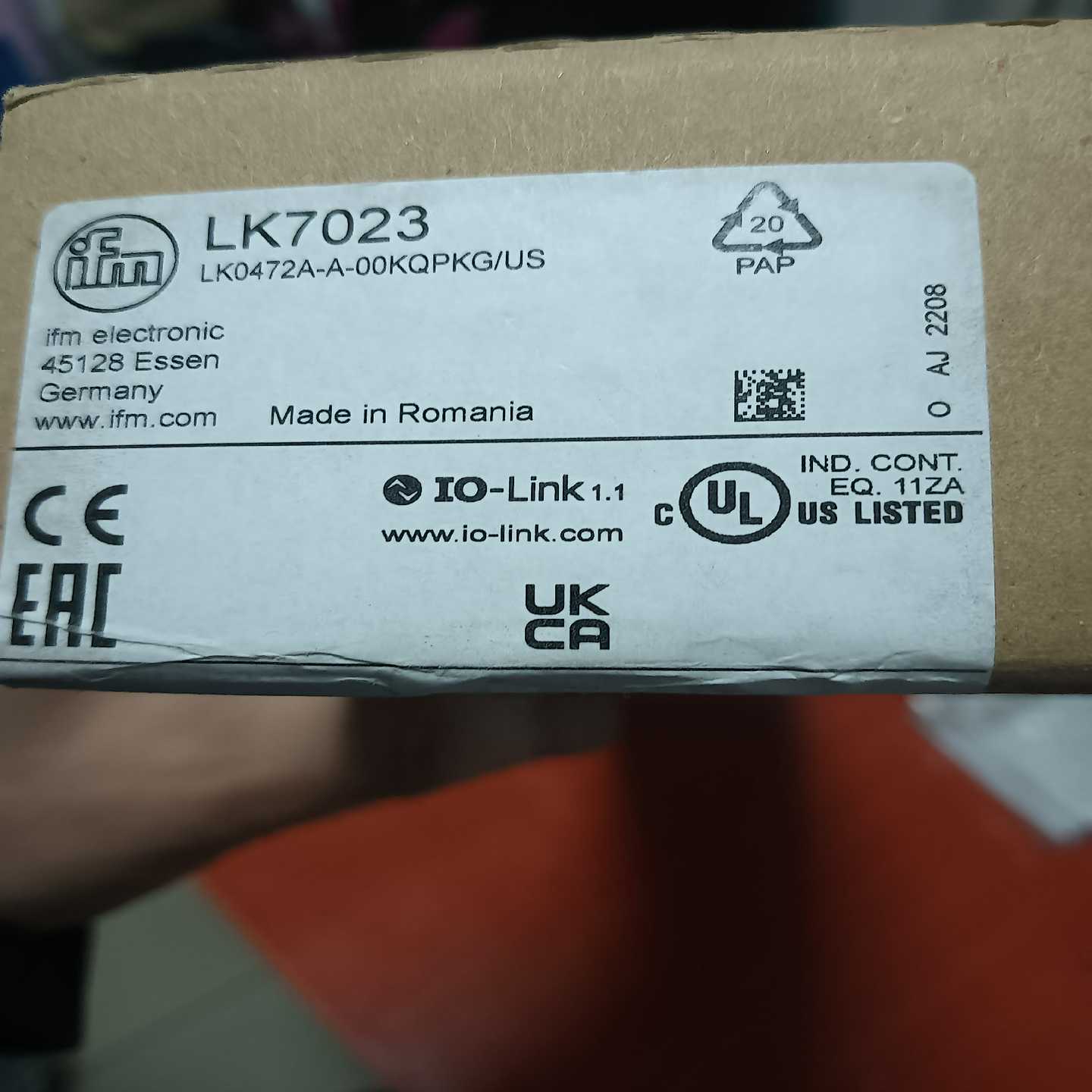 易福门液位传感器LK7023询价