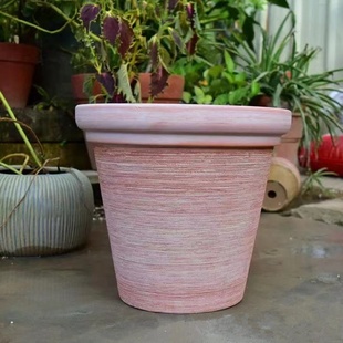 大口径罗马红陶花盆绿植低温室外植物园红陶盆北欧花盆