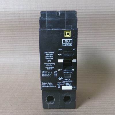 NEW Square D EDB EDB26040 2 Pole 40 Amp 600V Circuit Breaker