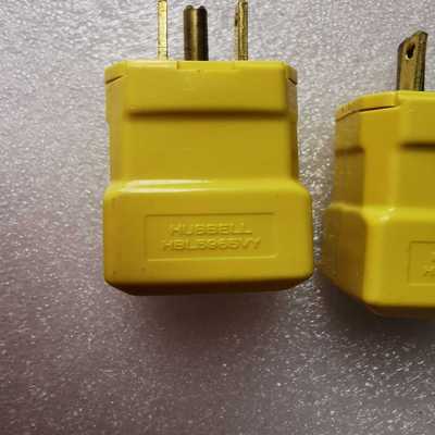 美标荷宝HUBBELL电源插头纯黄铜片耐热壳体，询价
