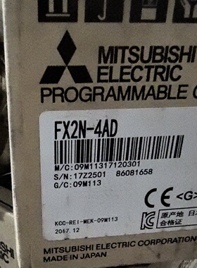 三菱FX2N4AD输入模块日本原装正品2017年12月